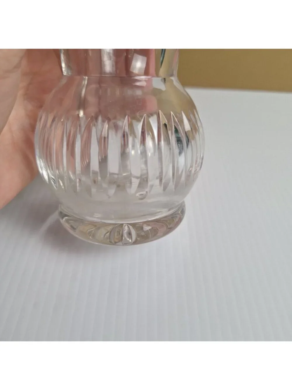 VINTAGE BELFOR HAND-CUT LEAD CRYSTAL VASE PINWHEEL AND STARBURST CZECHOSLOVAKIA
